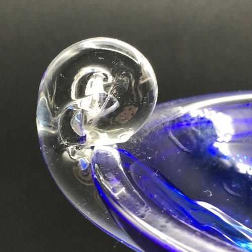 Hand Blown Cobalt Blue Compote Candle Holder Tapered Hollow Base Ring Collars - Picture 6 of 13