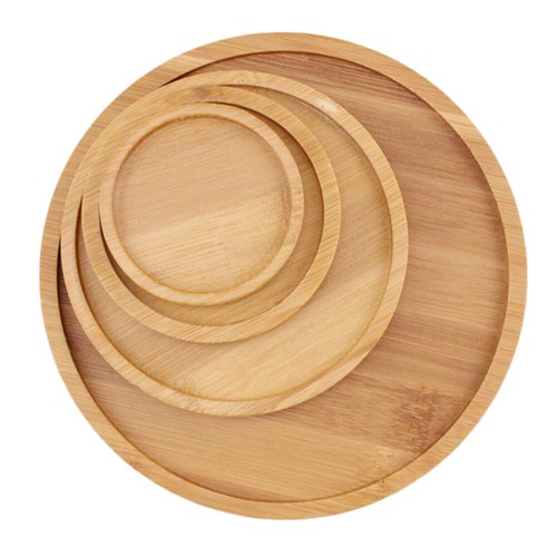 4Pcs Bamboo Plant Flower Trays Planter Pot Saucer Round Planters Indoor Plant - Picture 7 of 11