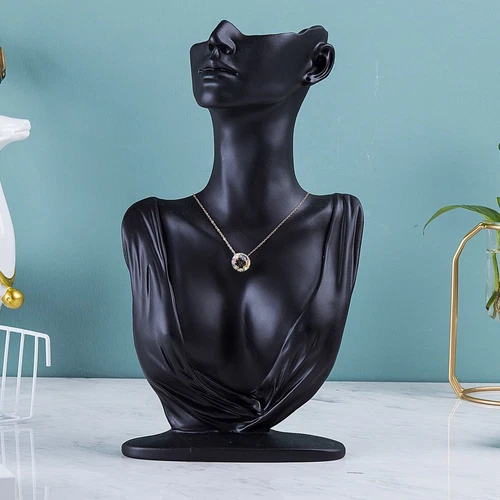 Resin Necklace Earrings Jewelry Display Stand mannequin Head Bust Stand Model - Picture 4 of 9
