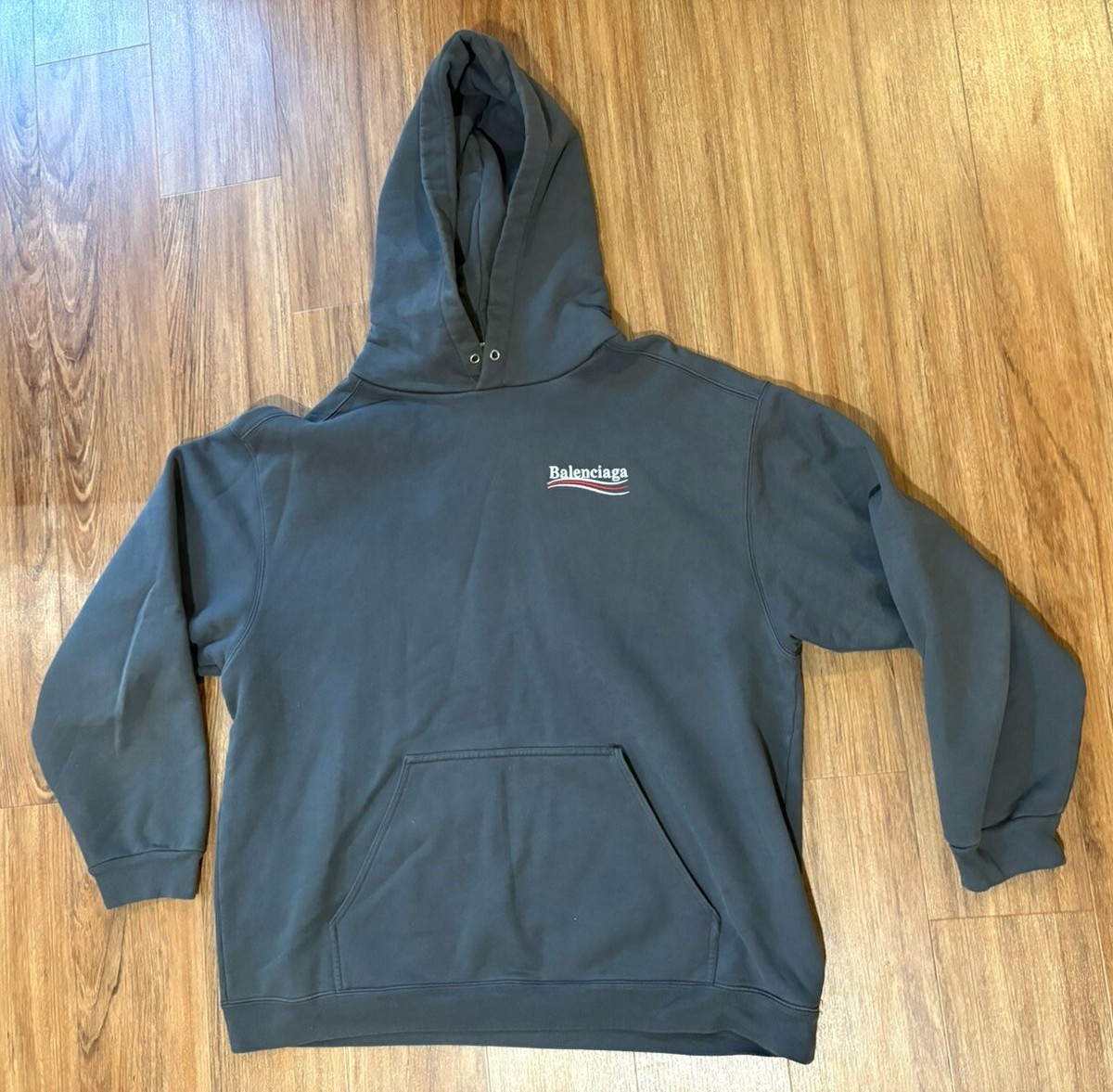 VIP価格★【BALENCIAGA】Faded Blue Cotton Medium Fit Hoodie BALENCIAGA Faded Blue Medium Fit Hoodie New & Authentic | eBay