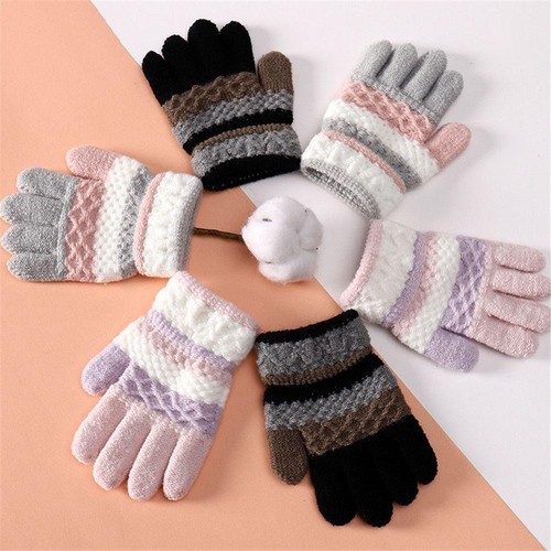 Winter Autumn Soft Knitted Baby Gloves Full Finger Gloves Kids Girls Boys Mitten - Picture 16 of 27
