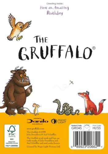 Age 3 Birthday Card The Gruffalo Kids 3rd Birthday Card Official Product - Picture 4 of 9