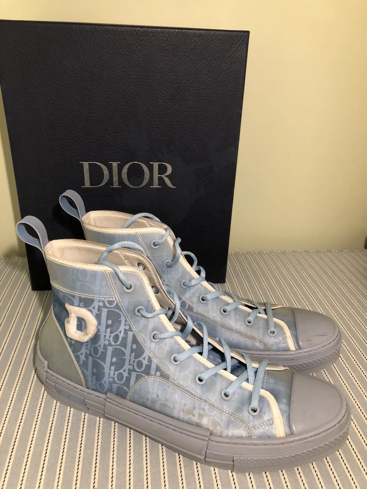 Baskets montantes Dior x Daniel Arsham B23 bleu clair taille 46/13