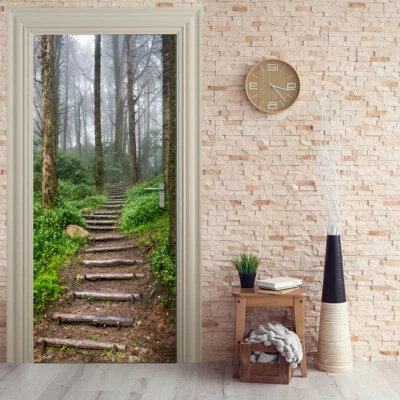 Türtapete selbstklebend TürPoster - WALD STIEGE - Bild 1 von 4