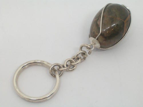 Portachiavi in ARGENTO 925 e PIETRA DURA NATURALE - brisè chiave - - Imagen 2 de 3