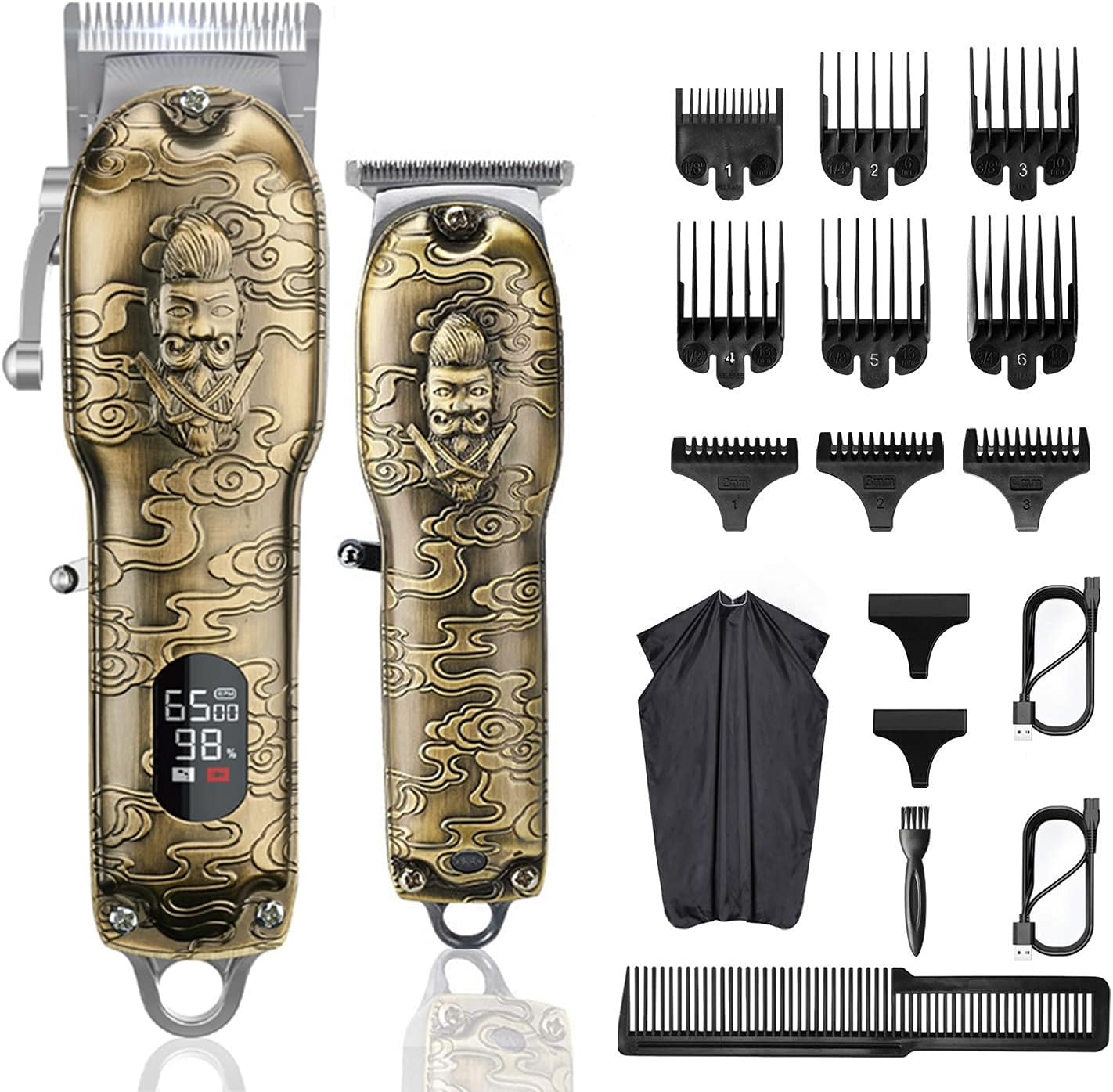 Mens Hair Clippers and Trimmers Set,Professional Cordless Barber Clippers Beard
