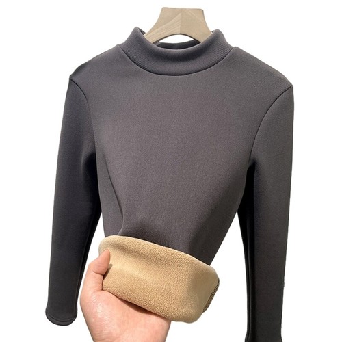 Thermal Shirt Women Stretch Long Sleeve Mock Neck Winter Tops Thermal Undershirt - Picture 17 of 32