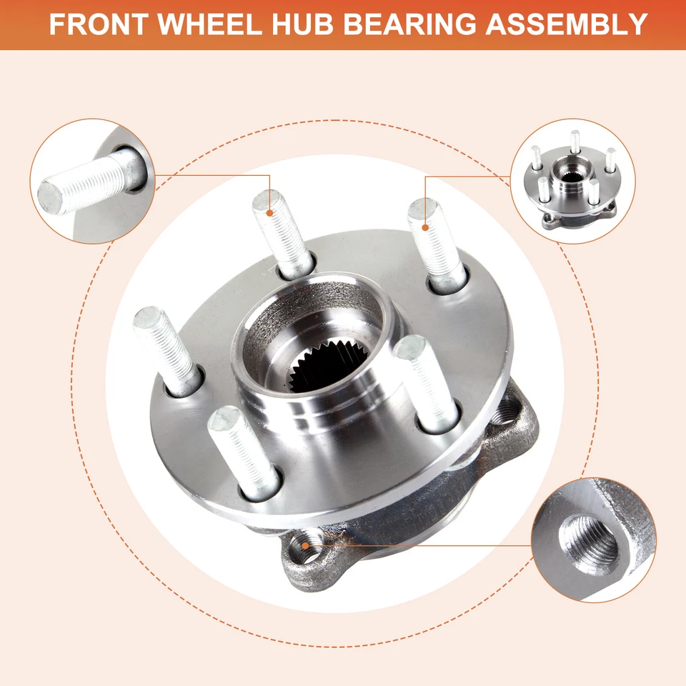 2PCS Front Wheel Hub Bearing For 2008-13 Subaru Impreza 2009-14 Subaru Forester Foto 3 de 4