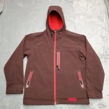 Simms Jacket Mens M Brown Softshell Fleece Lined Western Outdoors Fishing READ