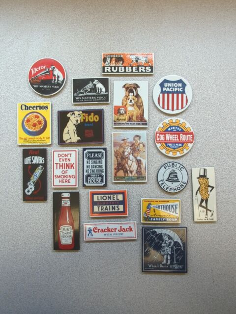 Vintage Advertising Art - Ande Rooney Refrigerator Magnets-Enamel/Metal-Choice Vintage Advertising Art - Ande Rooney Refrigerator Magnets-Enamel/Metal-Choice