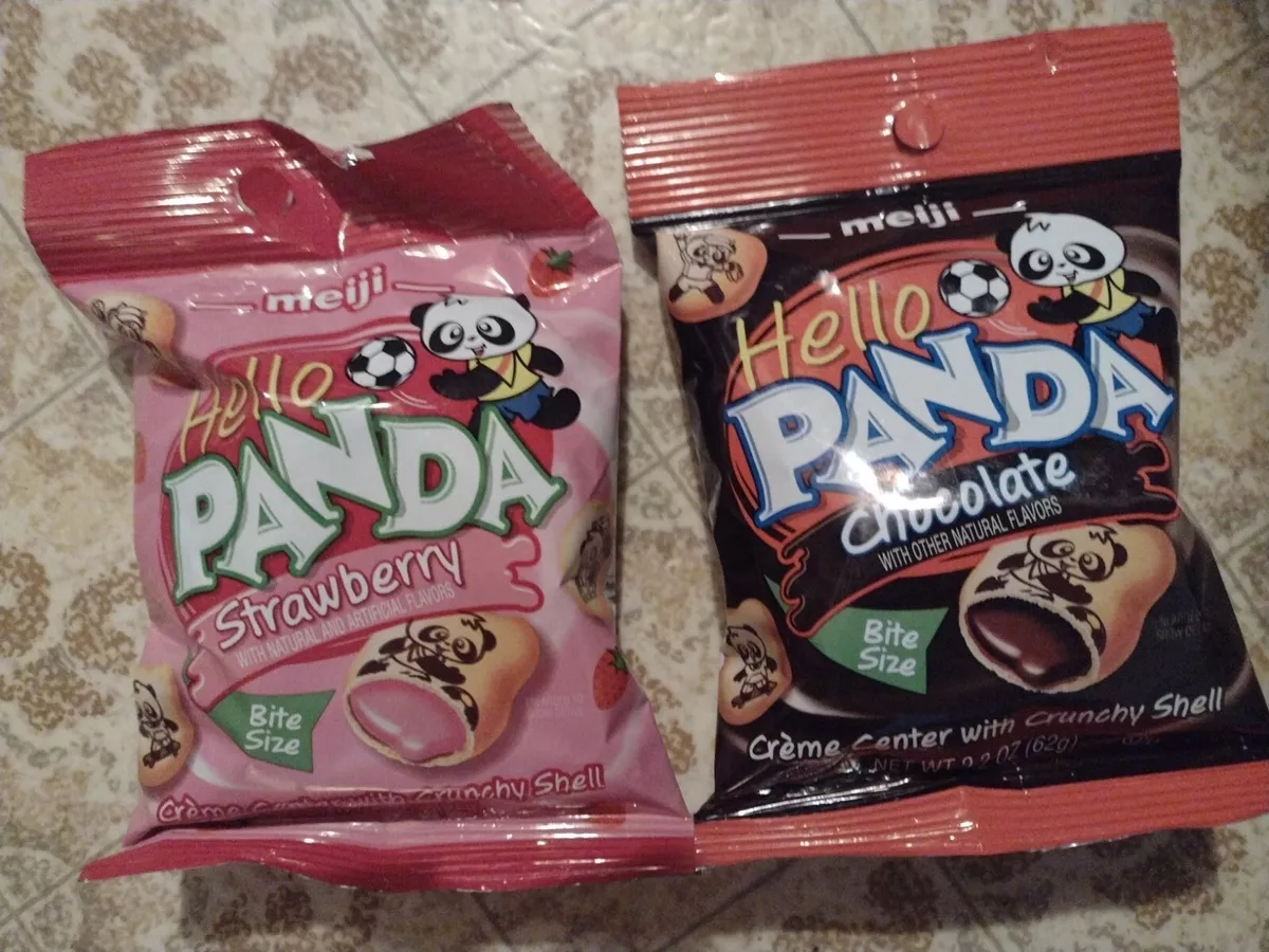 5 pack) Meiji Hello Panda Cookies, Chocolate Creme, 2.1 Oz 