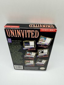Uninvited NES Nintendo CIB Complete W/ Rare Hint Book Guide Near Mint!