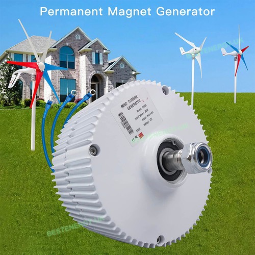 3000W Gearless Permanentmagnetgenerator 12V/24V/48V Laderegler 650RPM Alternator - Bild 10 von 21