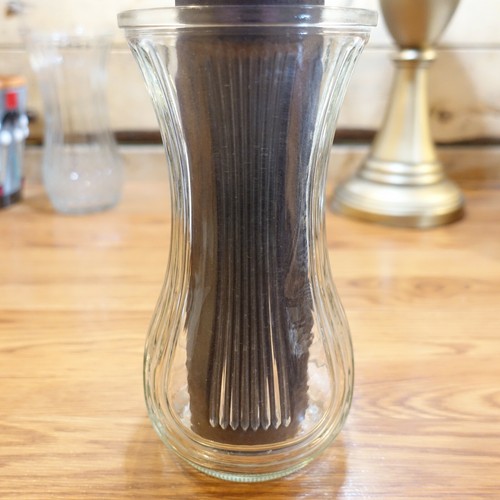 Vase Glass Ribbed Flared 4086-B 8½ in. Hoosier - Swanky Barn - Picture 7 of 12