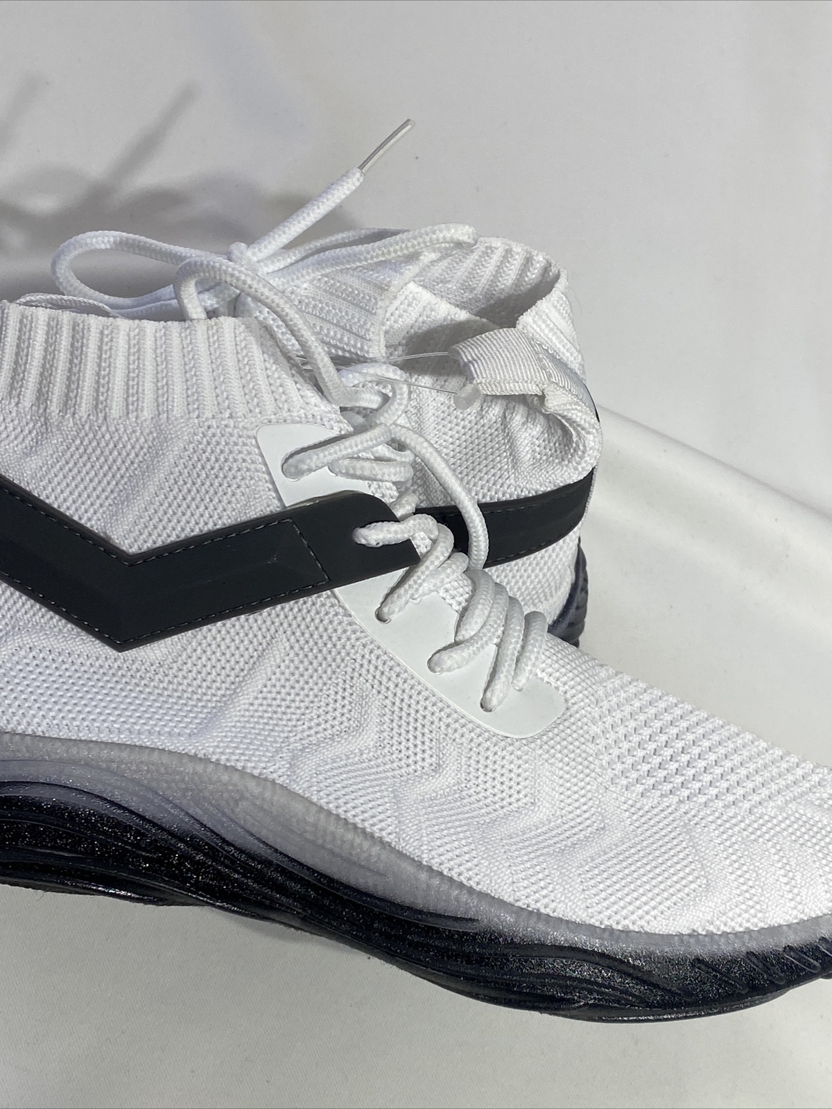 Scarpe da ginnastica Pony Rhythm da donna taglia 8 bianco nero ombreggiato suola in gomma tessile