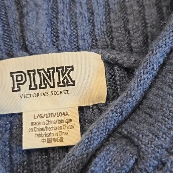 UNDERCOVER Felpa con cappuccio rosa Victoria's Secret donna blu acrilico a costine taglia L