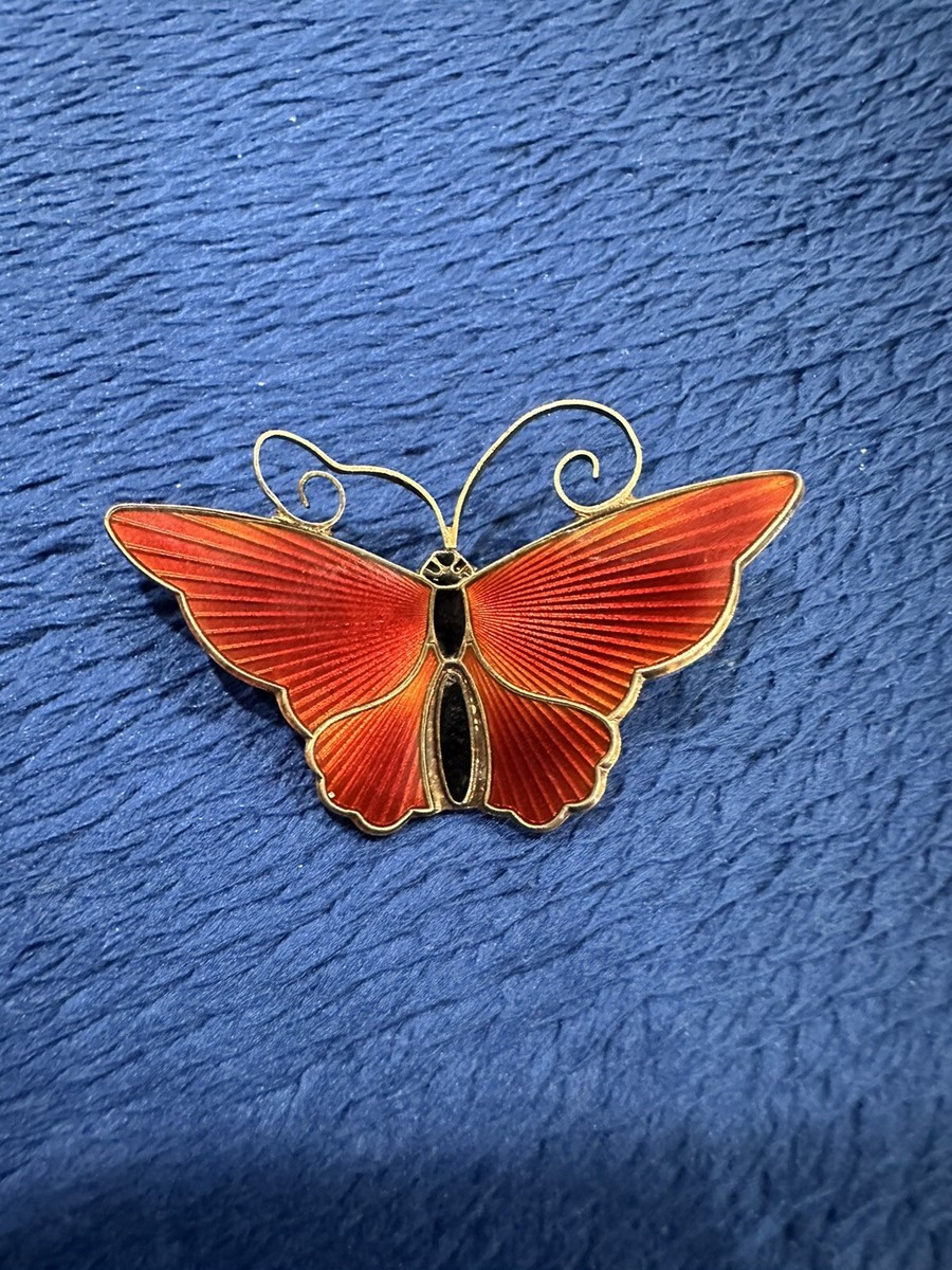 David Anderson Gold Plated Sterling Silver 925 Red Enamel
