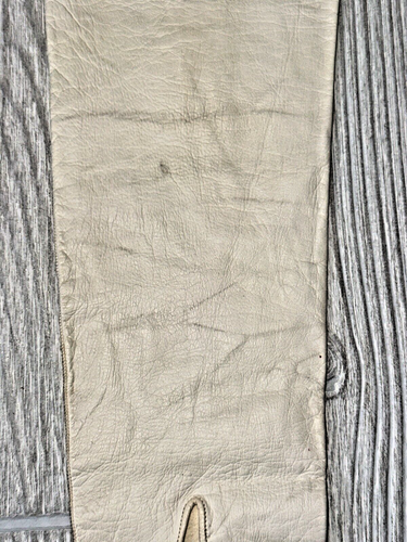 Vintage French Opera Gloves Ivory Leather 21" Extra Long Size 6 Button Closure - Picture 9 of 16