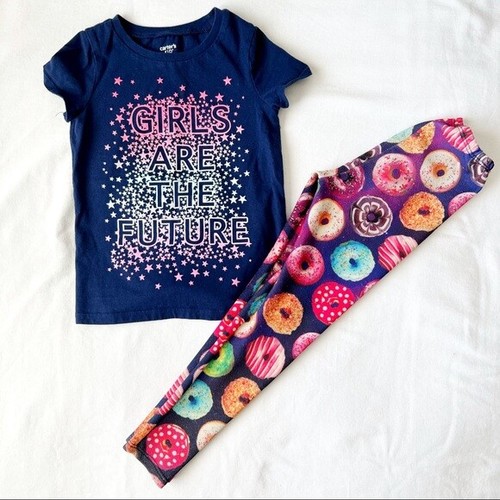 Carter’s- Girls Matching Outfit 'Girls Are The Future' T-Shirt Pants Blue
