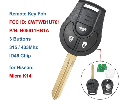 KEYECU Smart Remote Control Car Key for Nissan X-T... - Vicedeal KEYECU Smart Remote Control Car Key for Nissan X-T... - Vicedeal