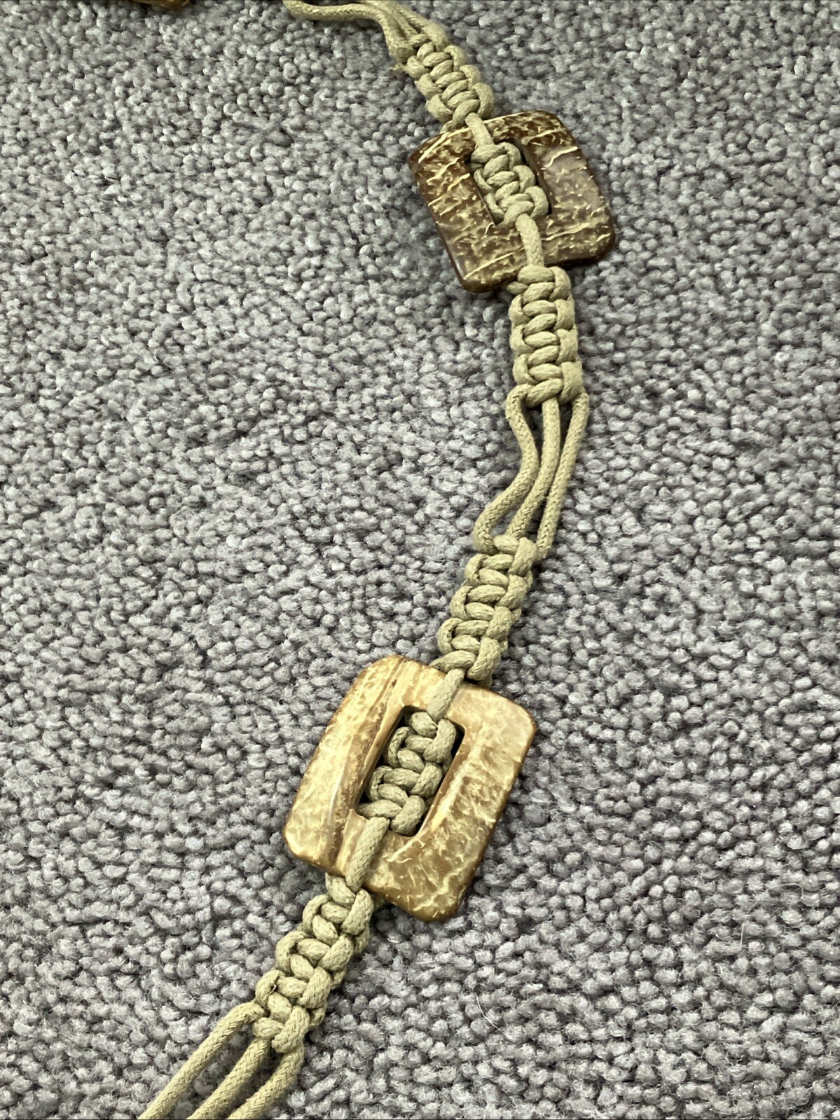 WOMAN’S UNIQUE BOHO MACRAMÉ/RECTANGLE COCONUT BEA… - image 6