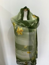 S10 balenciaga rectangle Green Silk Scarf 70/34 has pulls