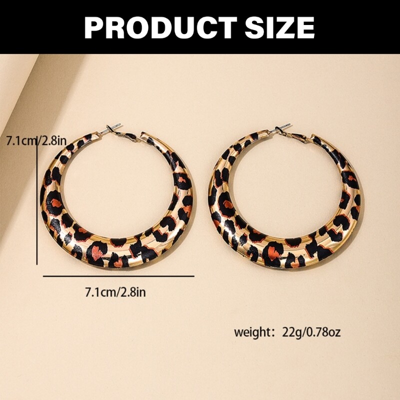 Statement Geometric Leopard Earrings Unique Ear Rings Accessory for