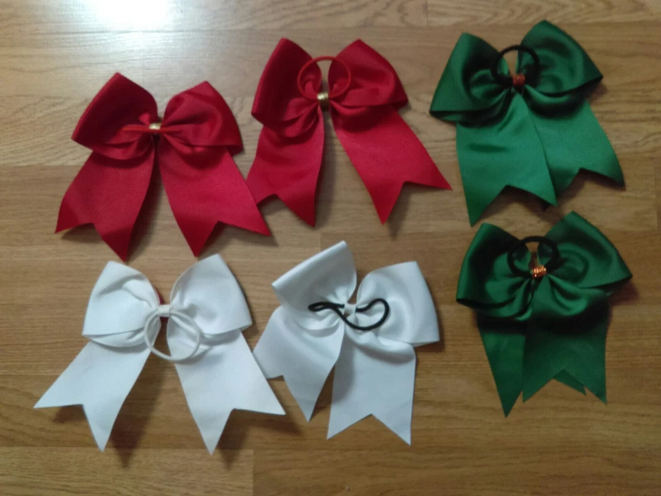 Lote de 6 moños de pelo Disney Cruise Line Mickey & Minnie rojo verde blanco niñas Foto 2 de 4