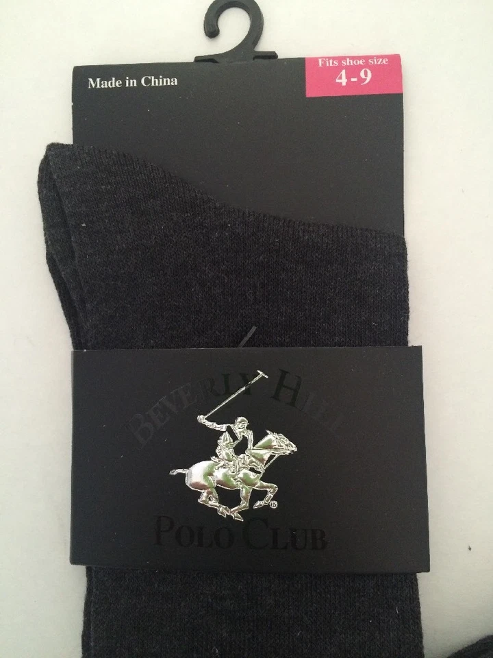 1-ПАРА НОСКОВ ЖЕНЩИН КОЛЕНА BEVERLY HILLS ПОЛО КЛУБ 4-9 КОМПЛЕКТ НОВЫЙ С ЯРЛЫКАМИ СЕРЫЙ - Изображение 4 из 4
