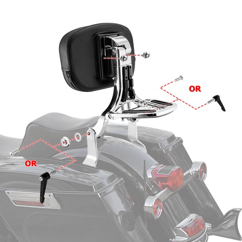 Multi-Purpose Sissy Bar Backrest For Harley Touring Road King Street Glide 09-13 - Picture 5 of 12