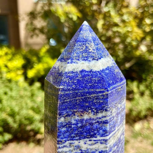 3.48LB Natural Lapis Lazuli quartz crystal single point tower healing - 第 13/13 張圖片