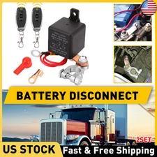 Wireless Dual Remote Car Battery Disconnect Relay Master Kill Cut-off Switch 2x
