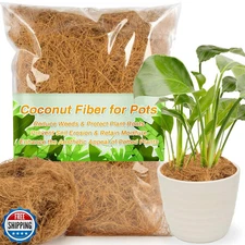 MAQIHAN Long Coconut Husk Fiber for Plants - Natural Organic Coconut Husk Sil