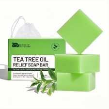 Tea Tree Soap for Itchy Skin & Body Odor, Pack of 3 | Natural Antifungal Soap Ba