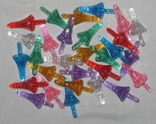 28 Vintage Style Small Astro Rocket Ceramic Christmas Tree Glitter Bulbs