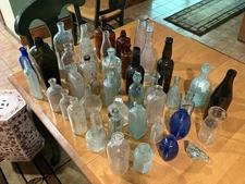 HUGE Lot of Antique Bottles Apothecary Liquor  Gin Quack Medicine Ink Pharmacy 