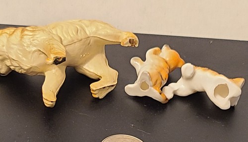 Vintage Miniature Cat Family 2 Bone China, Hong Kong On Mom - Picture 3 of 4