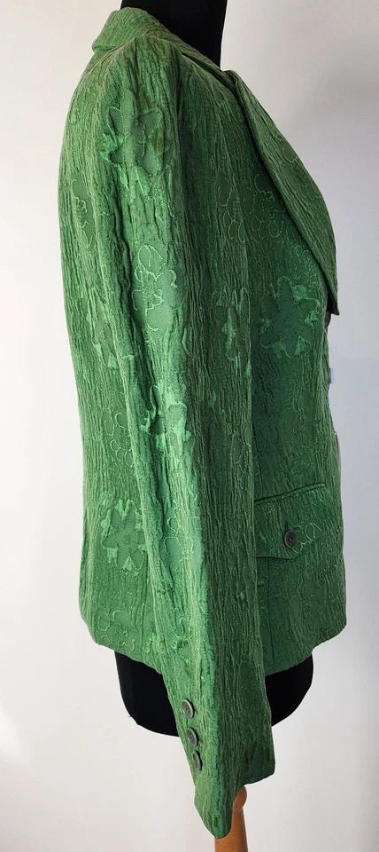 NUEVO CON ETIQUETAS $1495.00 Chaqueta Blazer Giorgio Armani Collezioni Verde Talla 10 Trébol Italia Foto 3 de 4