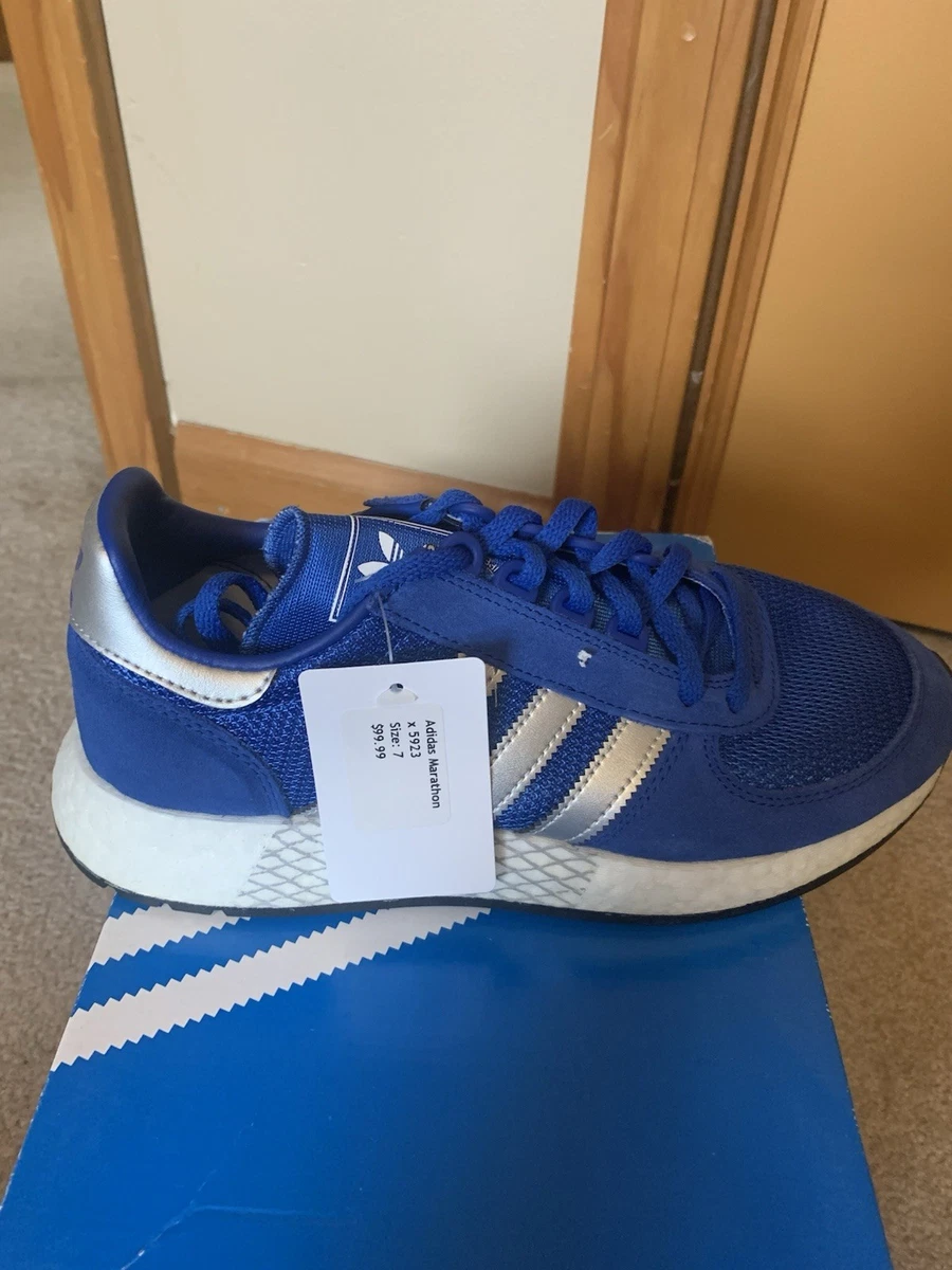Adidas Original Marathon X 5923 Men’s Blue Silver Sneakers Shoe Size 7.5 ADIDAS MARATHON TR I-5923 NEVER MADE SAMPLE INIKI BOOST NMD  main image 4