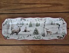 VTG CHRISTMAS BETTER HOMES & GARDENS APPETIZER TRAY 15" WINTER FOREST HERITAGE