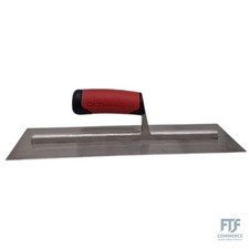 Marshalltown Glättkelle mit Softgrip Griff aus Carbonstahl, Glätter für Beton un