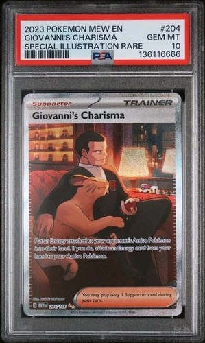 Pokemon 151 Giovanni's Charisma 204/165 PSA 10 - Special Illustration Rare