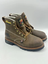 Thorogood 814-4514 Men's 6" Leather WP Round Toe Boots Size 8D NWT