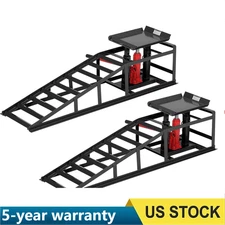 Hydraulic Car Ramps 2-Pack 11000Lbs Low Profile Portable Car Lift Ramp for Auto