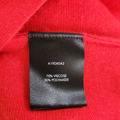Sosandar Red Knit Ribbed Dress Midi Long Sleeve ~ Size Uk 10 - Picture 8 of 9