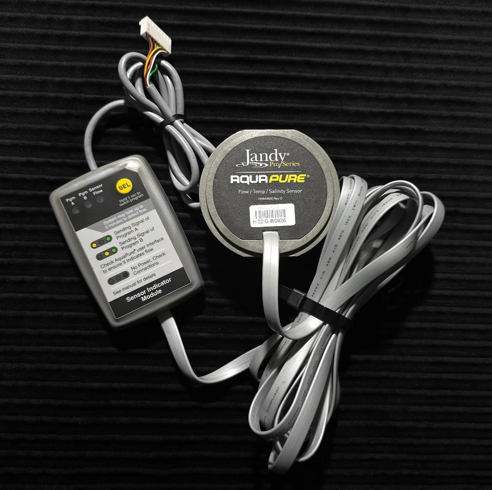 Sensor de salinidad de temperatura de flujo Jandy AquaPure con módulo indicador + kit de junta tórica Foto 3 de 4