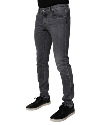 Dolce & Gabbana Dark Gray Cotton Stretch Skinny Denim Men's Jeans Authentic - Picture 2 of 5
