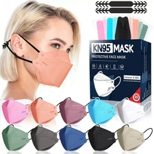 50 Pack 5 Layer KN95 Face Masks Disposable Adults Wildfire Smoke Dust Hospital