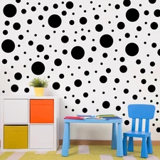 1240Pcs Polka Dot Wall Decals Black Wall Decal Peel and Stick Kids Decals Rem...