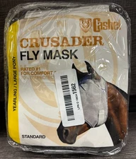 Cashel Crusader Fly Mask Horse Standard With Ears and 70% UV Sun Protection Gray